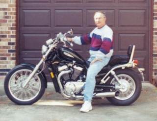 Eugene VanScoy about 2002 with his motorcycle